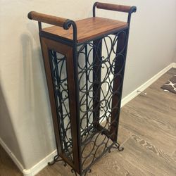 Wood And Metal Wine Rack
