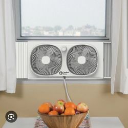 Ambiano Twin Window 9" Fan. 70W. Intake/Exhaust/Circulation modes. BP2-9A