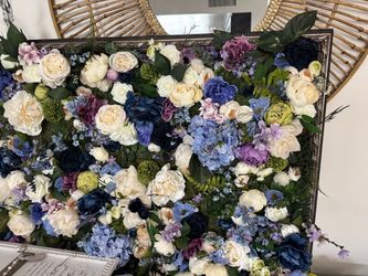 Large Framed Faux Floral Wall Art