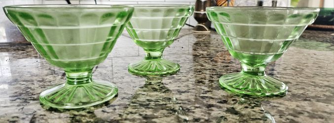 Uranium Glass Dessert Cups