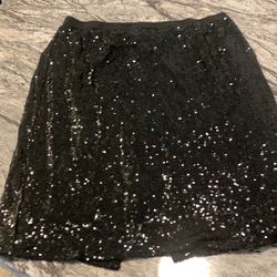 Shine Bright Sequin Pencil Skirt Eloquii Black Size 22 