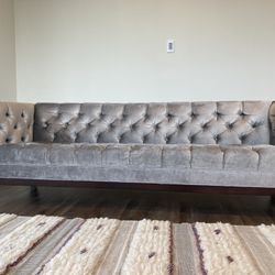 Highfashion Home Gray Velvet Couch 