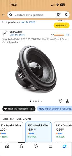 Skar audio evl15d2