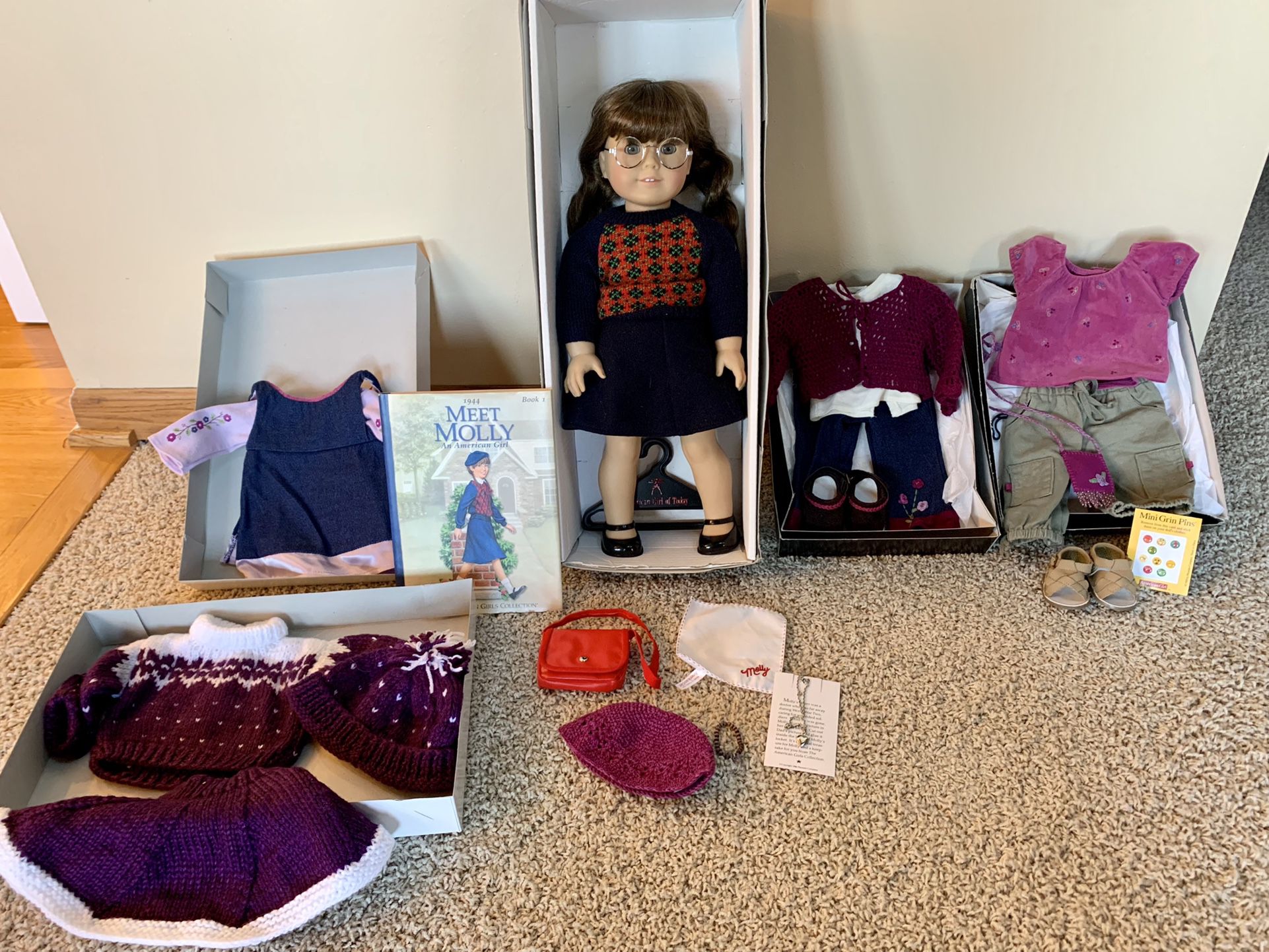 Retired American Girl Doll Molly - Plus Outfits