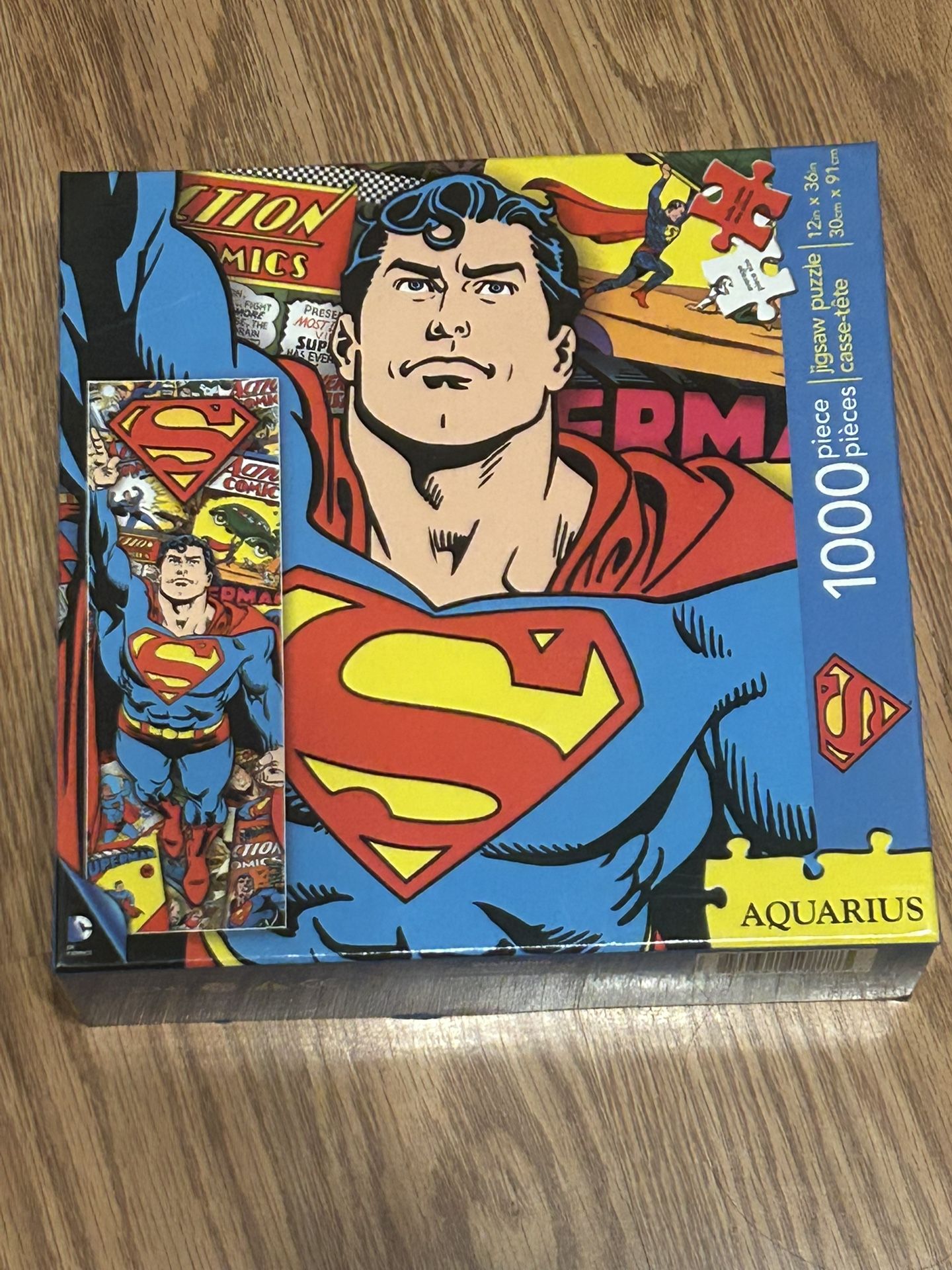 Action Comics Superman 1000 Piece Puzzle, Aquarius NEW 12” x 36” , Man of Steel