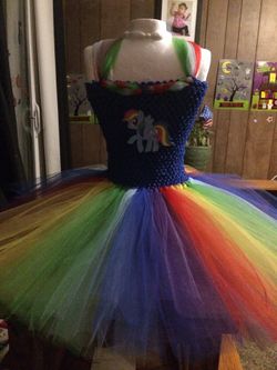 Rainbow dash tutu dress fits 3t-5/6t