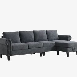 Dark Gray Sectional Sofa w/ Chaise