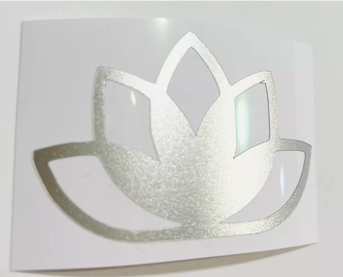 Lotus Decal Sticker in Silver, 2”x1.5”, NEW!