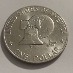 1(contact info removed) Eisenhower Liberty Bell Moon One Dollar US Bicentennial Coin