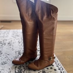 Chinese Laundry Cognac Turbo wedge boot sz 6.5.