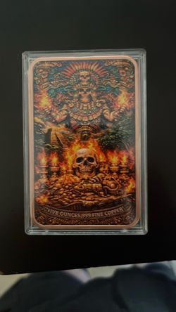 5 ounces of fine copper with Aztec design