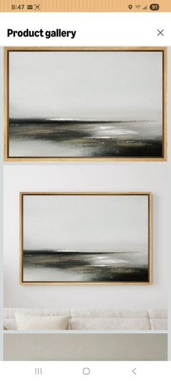 New. Framed Canvas Wall Art Abstract Seascape