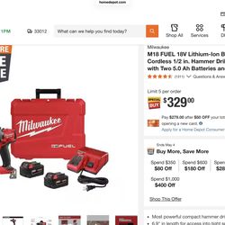 M18 FUEL 1/2" Hammer Drill Kit (Includes 2 Batteries & Charger)