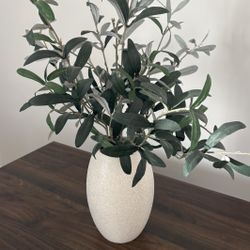 Faux Olive  Plant With Vase