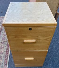 2-Drawer Wood Filing Cabinet with Lock