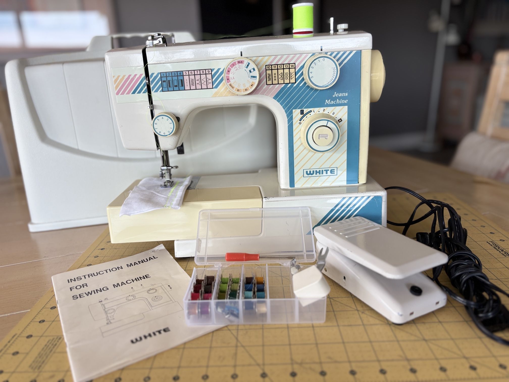 “WHITE JEAN Sewing Machine For SALE