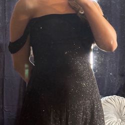 Windsor Black Sparkly Mini Dress