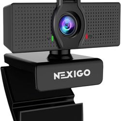 Nexigo N60 Webcam with Microphone Adjustable FOV Zoom Privacy Cover