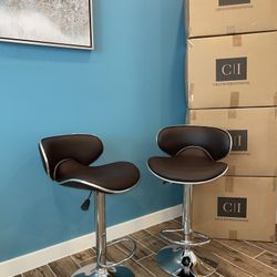 New 2 Brown Bar Stools 