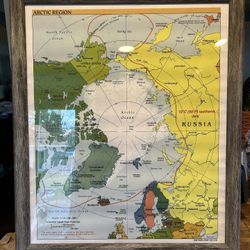 Framed Arctic Region Map