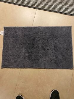 Dark Gray Fluffy Plush Bathroom Floor Mat