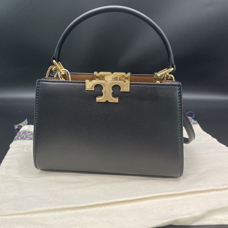 Tory Burch Mini Eleanor Pebbled Satchel Bag Black