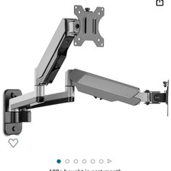 AVLT Dual Extended 13"-32" Monitor Wall Mount fits Two Flat/Curved Computer Monitor Full Motion Height Swivel Tilt Rotation Adjustable Monitor Arm 