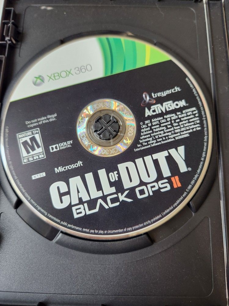 Xbox 360 Call Of Duty Black Ops II Video Game