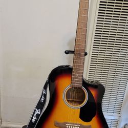 FENDER FA SERIES ACOUSTIC ELECTRIC CUTAWAY GUITAR MODEL FA-125CE SB IN SUNBURST COLOR.