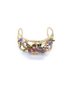 14K Gold Painted Enamel Glazed Bracelet