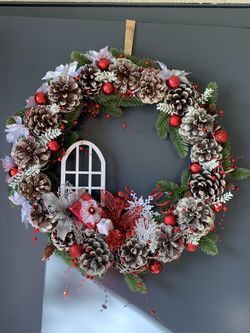 Handmade holiday wreath