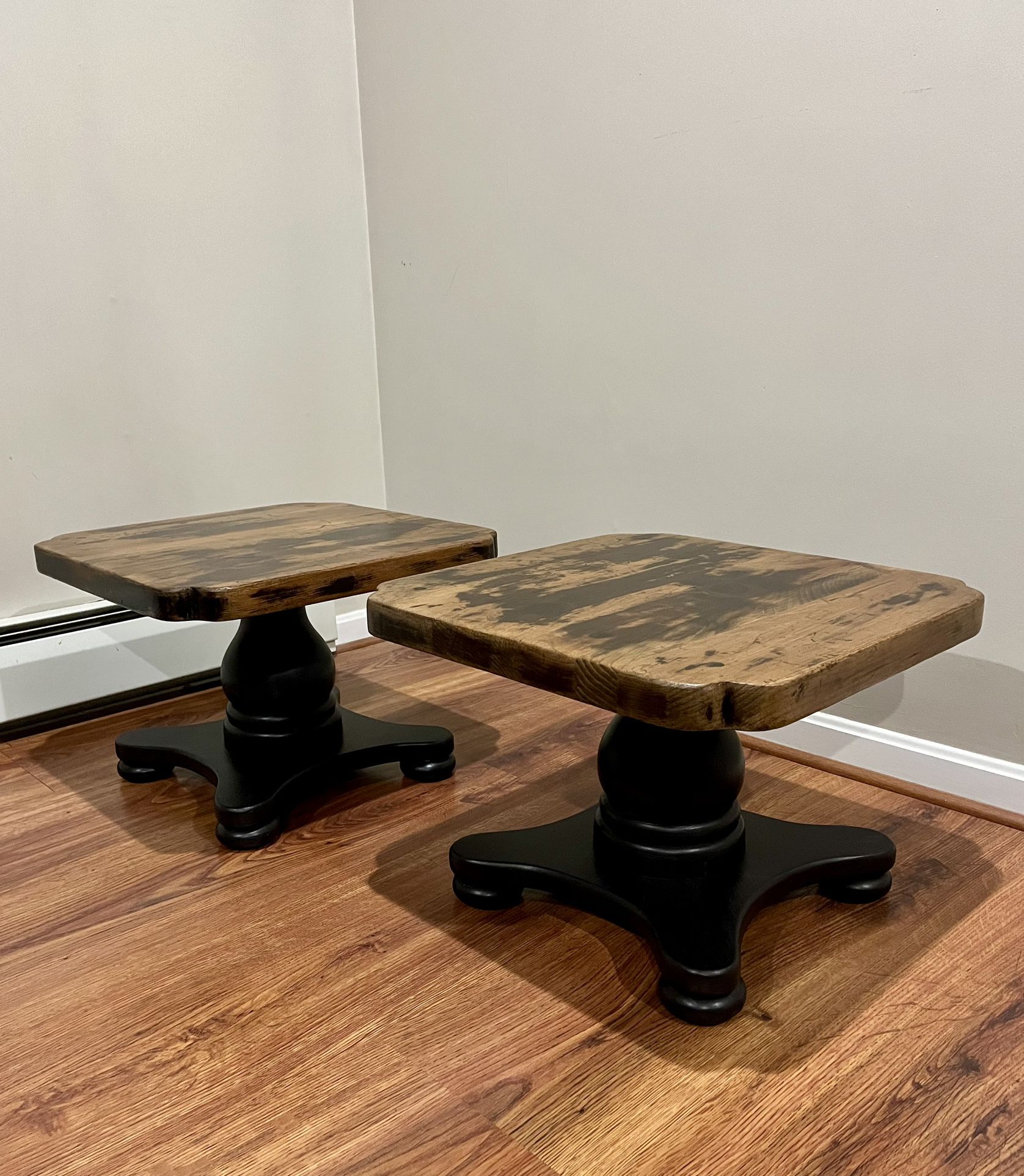 Farmhouse  Style Wooden End Tables