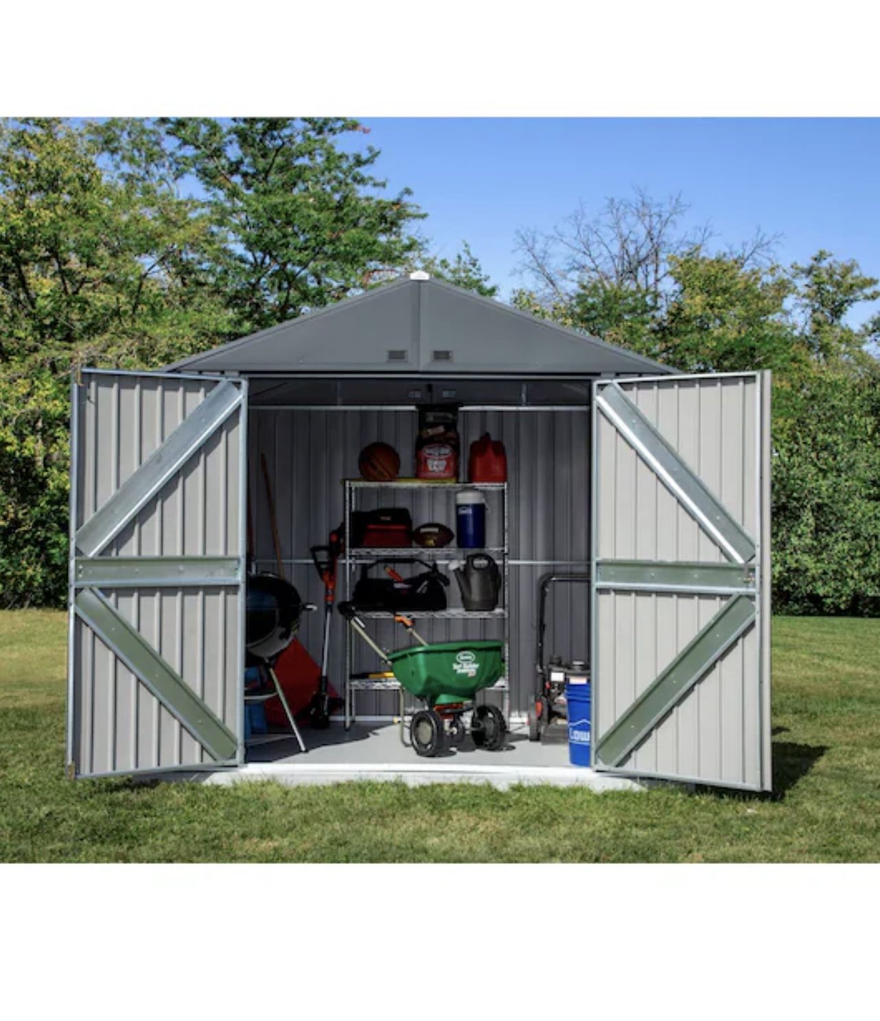 8 ft x 6 ft Elite Galvanized Steel Storage Shed