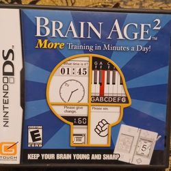 Brain Age 2 Video Game Nintendo DS Traing Puzzle Mind Thinking