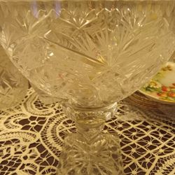 Heavy Vintage Crystal ...footed