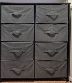 Gray 8 Drawer Dresser Organizer Fabric Storage Chest