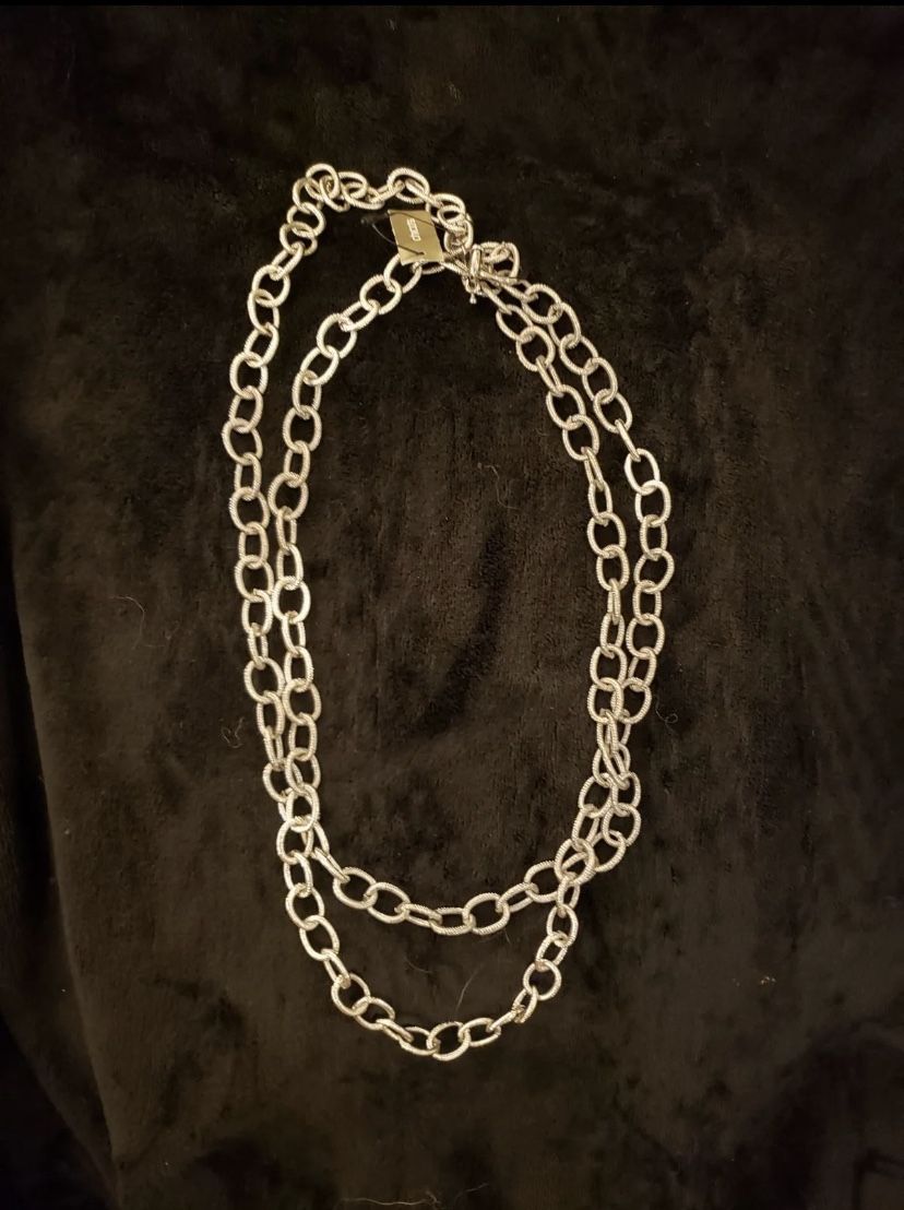 CHICOS Silver Chain link Necklace NEW