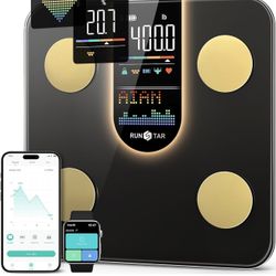 Runstar Scale for Body Weight, Smart Scale with 8-in-1 VA Display, High Precision Bathroom Digital Scale for Body Weight Heart Rate BMI Body Fat 22 Bo