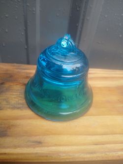 Vintage Blue-Green Glass Bell