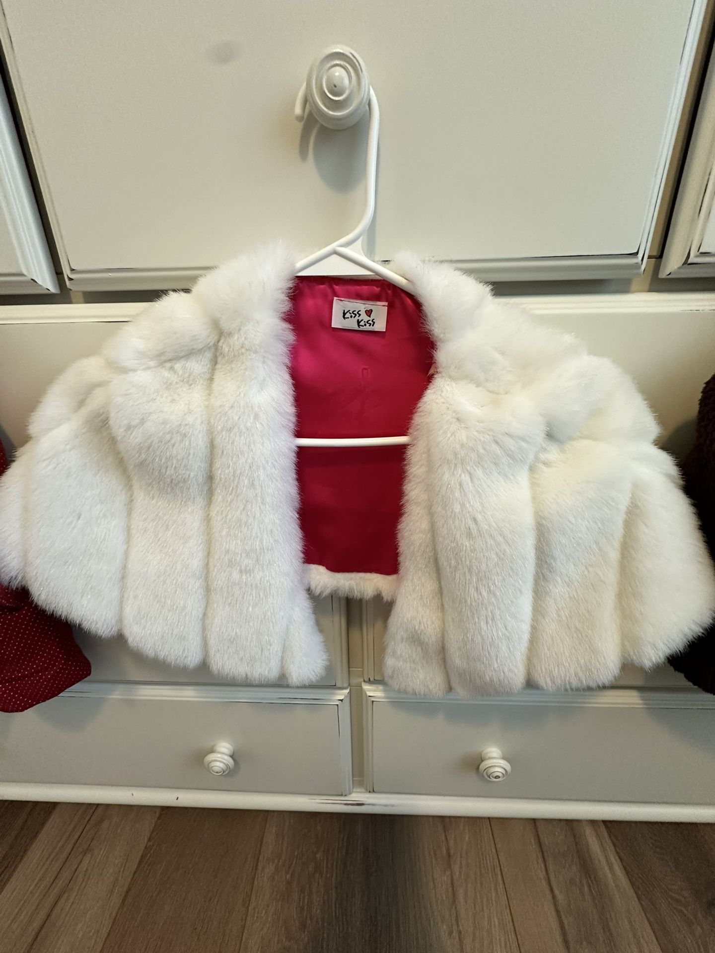 White Fluffy Faux Shawl