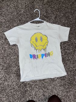 White dripping smile graphic t-shirt