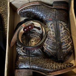 Marco Boots Size 7 With Matching Belt Size 32