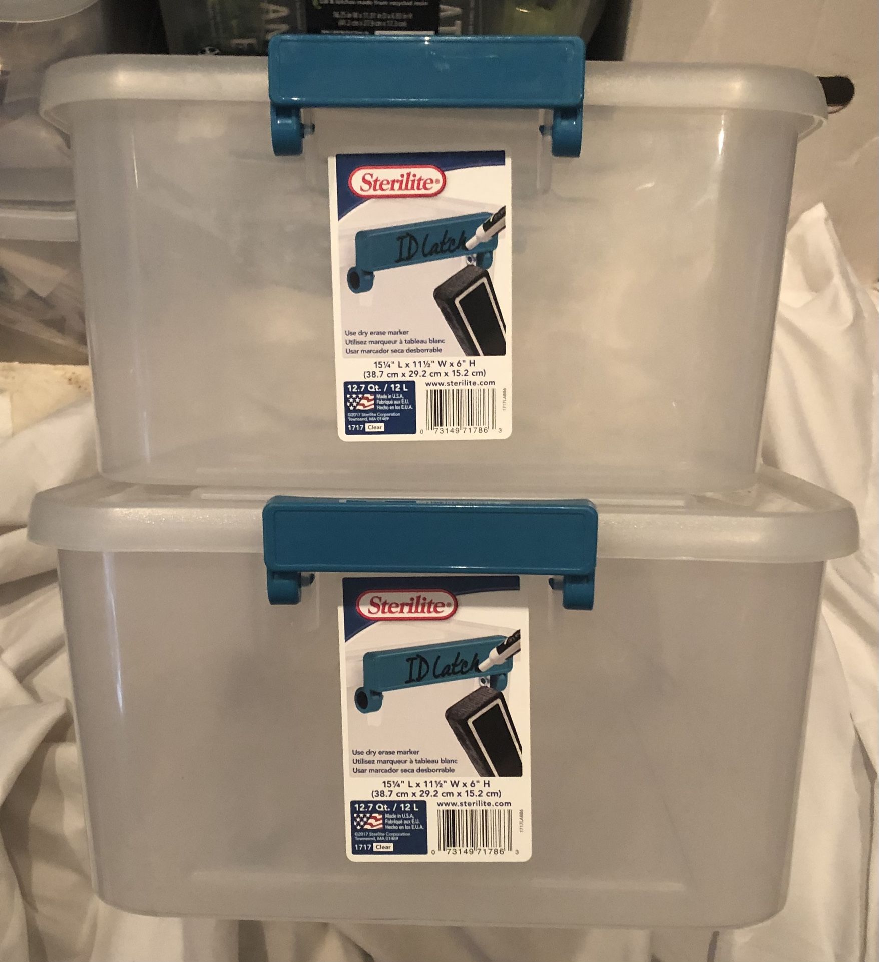 Sterilite Containers (2 Of Them / 11” Wide By 15” Long By 6” High)