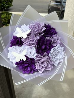 Eternal Purple And White Bouquet