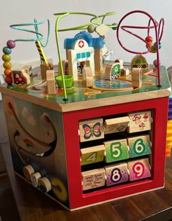 Wooden activity cube bigger size