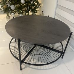Gray & black metal coffee Table