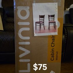 New Livinia Cabin Chairs(Walnut) Set Of 2