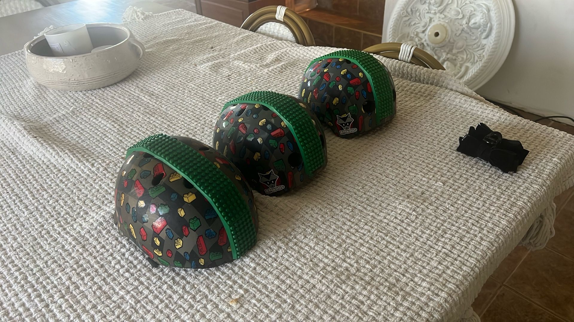 Three Lego Helmets