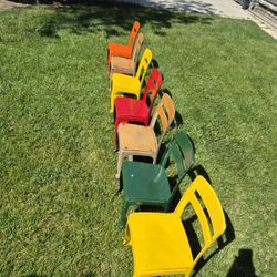 Metal And Wood Kid's Chairs 