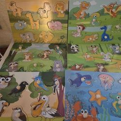 Montessori Wooden Puzzle With Storage Rack